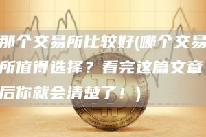 那个交易所比较好 - 哪个交易所值得选择？看完这篇文章后你就会清楚了！