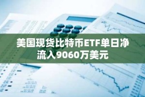 美国现货比特币ETF单日净流入9060万美元