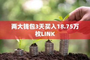 两大钱包3天买入18.75万枚LINK
