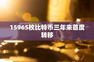 15965枚比特币三年来首度转移
