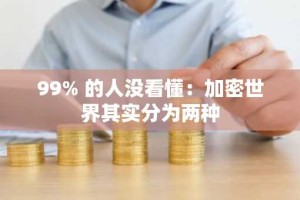 99% 的人没看懂：加密世界其实分为两种