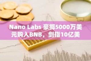 Nano Labs 豪掷5000万美元购入BNB，剑指10亿美元加密储备目标