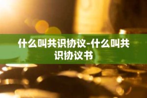 什么叫共识协议-什么叫共识协议书