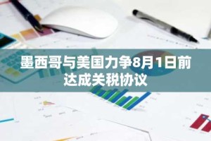 墨西哥与美国力争8月1日前达成关税协议