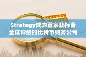 Strategy成为首家获标普全球评级的比特币财务公司，信用评级为B-