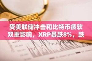受美联储冲击和比特币疲软双重影响，XRP暴跌8%，跌破2.46美元关口。