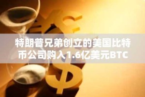 特朗普兄弟创立的美国比特币公司购入1.6亿美元BTC，跻身前25大公共比特币储备机构