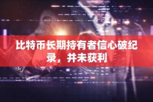 比特币长期持有者信心破纪录，并未获利