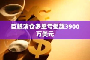 巨鲸清仓多单亏损超3900万美元