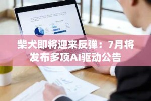 柴犬即将迎来反弹：7月将发布多项AI驱动公告