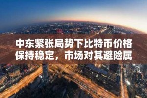 中东紧张局势下比特币价格保持稳定，市场对其避险属性信心增强