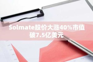 Solmate股价大涨40%市值破7.5亿美元