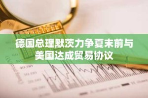 德国总理默茨力争夏末前与美国达成贸易协议