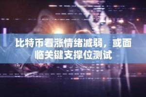 比特币看涨情绪减弱，或面临关键支撑位测试