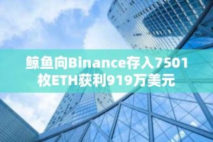鲸鱼向Binance存入7501枚ETH获利919万美元