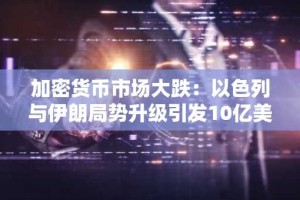 加密货币市场大跌：以色列与伊朗局势升级引发10亿美元清算