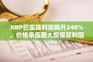 XRP已实现利润飙升240%，价格承压因大规模获利回吐