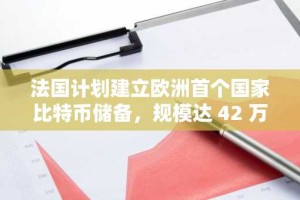 法国计划建立欧洲首个国家比特币储备，规模达 42 万 BTC