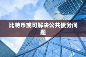 比特币或可解决公共债务问题