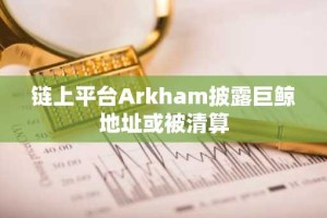 链上平台Arkham披露巨鲸地址或被清算