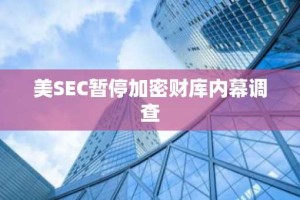 美SEC暂停加密财库内幕调查