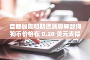 巨鲸抛售和期货清算导致狗狗币价格在 0.20 美元支撑位附近挣扎