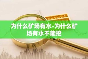 为什么矿场有水-为什么矿场有水不能挖
