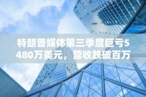 特朗普媒体第三季度巨亏5480万美元，营收跌破百万大关