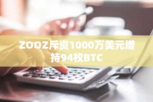 ZOOZ斥资1000万美元增持94枚BTC