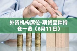 外资机构席位·期货品种持仓一览（6月11日）