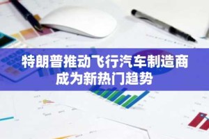 特朗普推动飞行汽车制造商成为新热门趋势