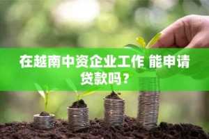 在越南中资企业工作 能申请贷款吗？