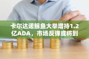 卡尔达诺鲸鱼大举增持1.2亿ADA，市场反弹或将到来？