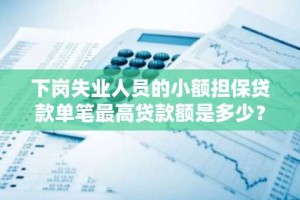 下岗失业人员的小额担保贷款单笔最高贷款额是多少？