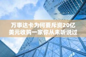 万事达卡为何要斥资20亿美元收购一家你从未听说过的公司？