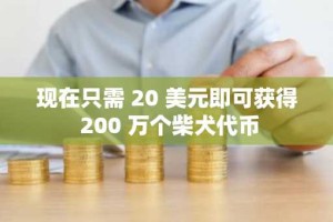 现在只需 20 美元即可获得 200 万个柴犬代币