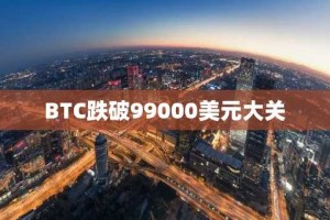 BTC跌破99000美元大关