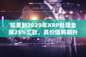 如果到2029年XRP处理全球25%汇款，其价值将飙升至何种水平？