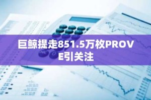 巨鲸提走851.5万枚PROVE引关注
