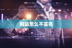 网站怎么不实名