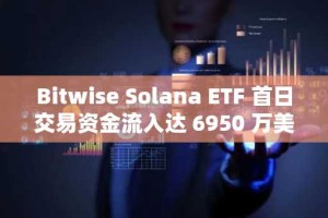Bitwise Solana ETF 首日交易资金流入达 6950 万美元