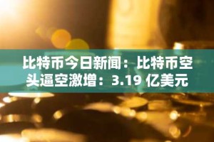 比特币今日新闻：比特币空头逼空激增：3.19 亿美元清算助推自我强化牛市
