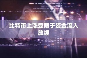 比特币上涨受限于资金流入放缓