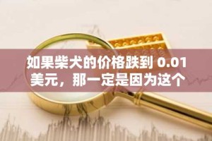 如果柴犬的价格跌到 0.01 美元，那一定是因为这个因素