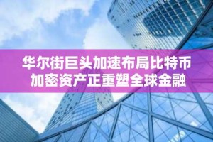 华尔街巨头加速布局比特币 加密资产正重塑全球金融格局